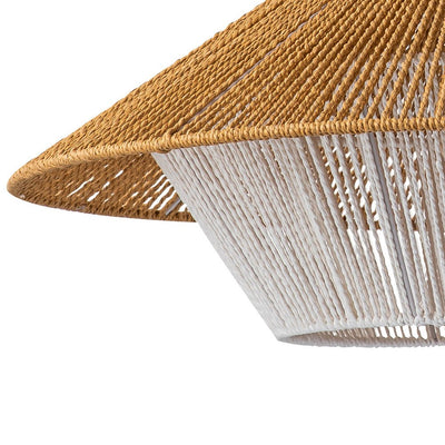 Bohemian Woven Hat Pendant Light with Hemp Rope Accents - 1-Light Fixture