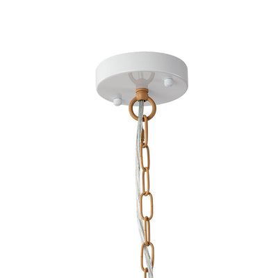 Bohemian 4-Light Brown Hemp Rope Drum Pendant Light Fixture for Home