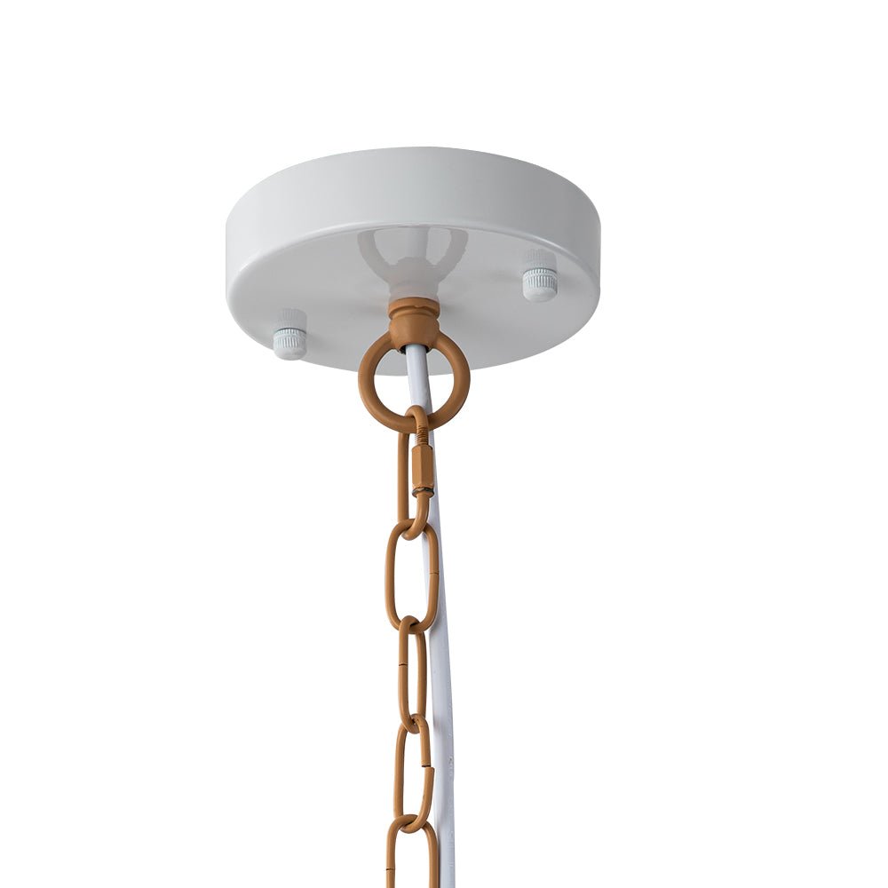 Boho Geometric 4-Light Brown Hemp Rope Lantern Pendant Rustic Ceiling Lamp