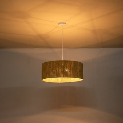Bohemian Hemp Rope Drum Pendant Light, 4-Light Ceiling Fixture