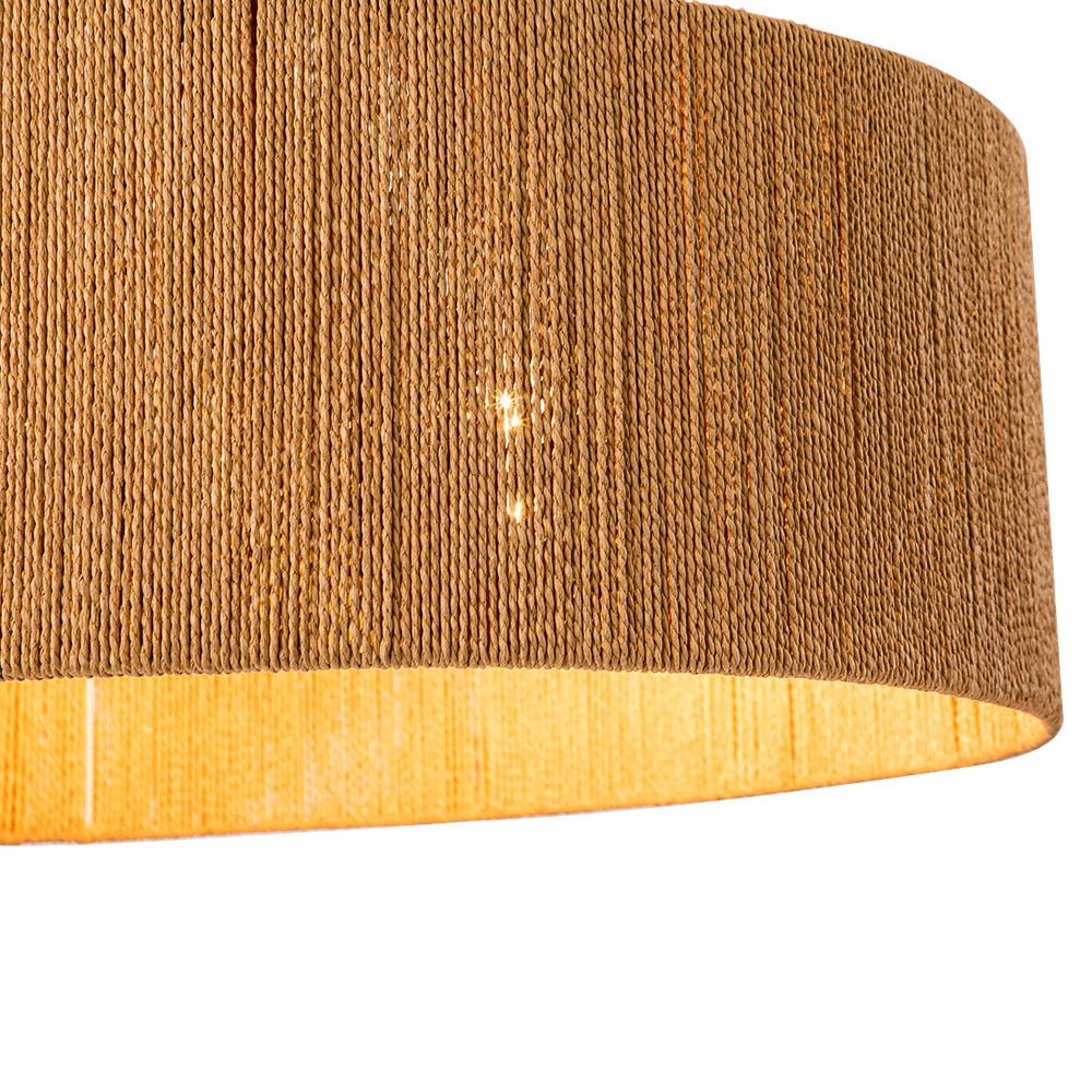 Bohemian Hemp Rope Drum Pendant Light, 4-Light Ceiling Fixture