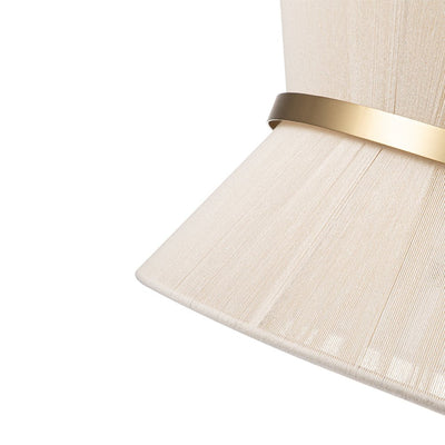 Coastal Brass Hourglass Rope Drum Pendant Light - Dimmable Ceiling Fixture