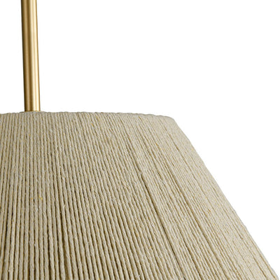 Coastal Style Gold Finish Pendant Light with Conical Linen Shade Dimmable