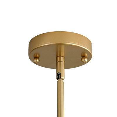 Coastal Style Gold Finish Pendant Light with Conical Linen Shade Dimmable