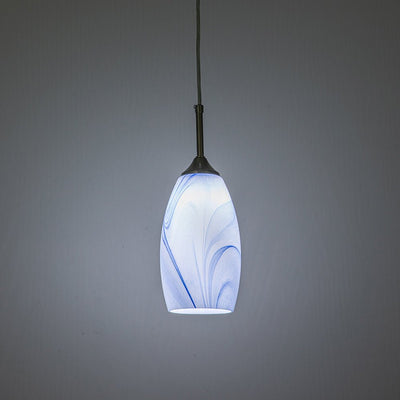 Modern Contemporary 1-Light Mica Stone Pattern Glass Pendant, Adjustable Height, Sloped Ceiling Compatible