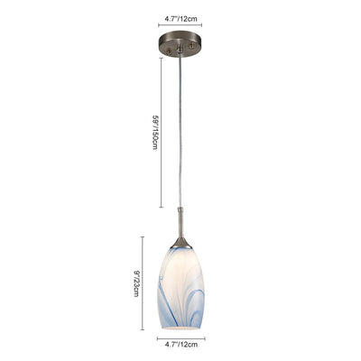 Modern Contemporary 1-Light Mica Stone Pattern Glass Pendant, Adjustable Height, Sloped Ceiling Compatible