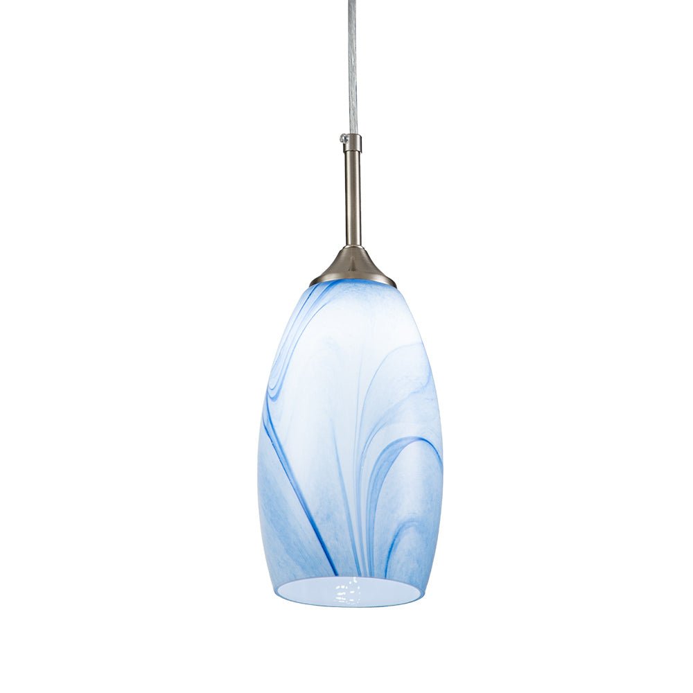 Modern Contemporary 1-Light Mica Stone Pattern Glass Pendant, Adjustable Height, Sloped Ceiling Compatible