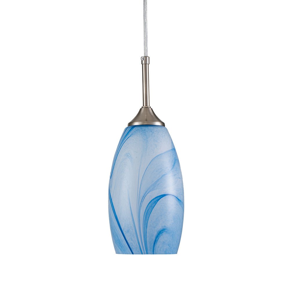 Modern Contemporary 1-Light Mica Stone Pattern Glass Pendant, Adjustable Height, Sloped Ceiling Compatible