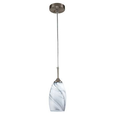 Modern Contemporary 1-Light Mica Stone Pattern Glass Pendant, Adjustable Height, Sloped Ceiling Compatible