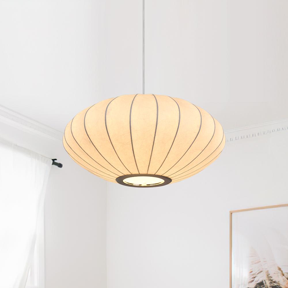 Elegant Modern White Silk Pendant Light Fixture for Contemporary Homes