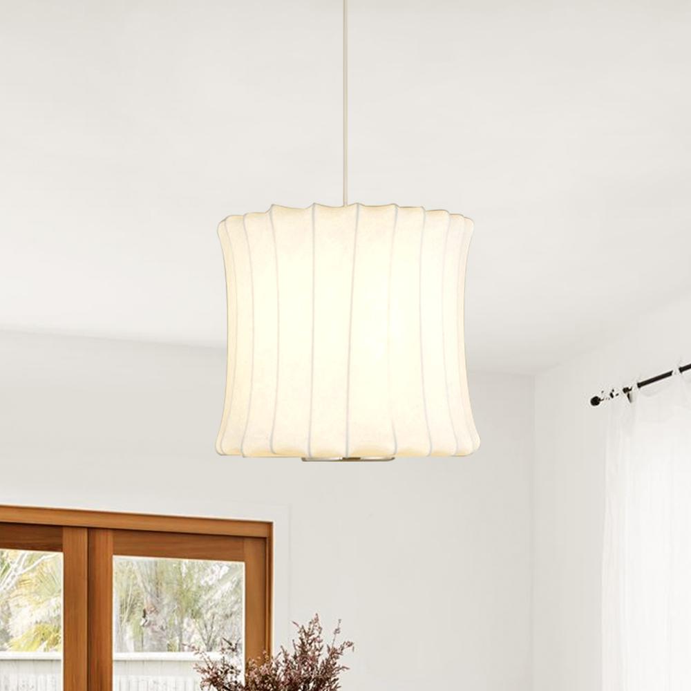 Elegant Modern White Silk Pendant Light Fixture for Contemporary Homes