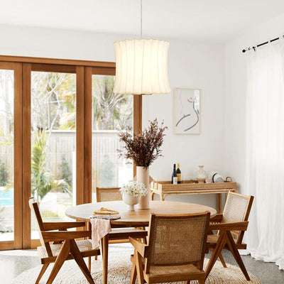 Elegant Modern White Silk Pendant Light Fixture for Contemporary Homes