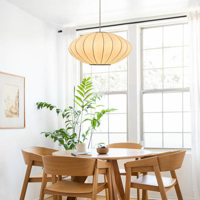 Elegant Modern White Silk Pendant Light Fixture for Contemporary Homes