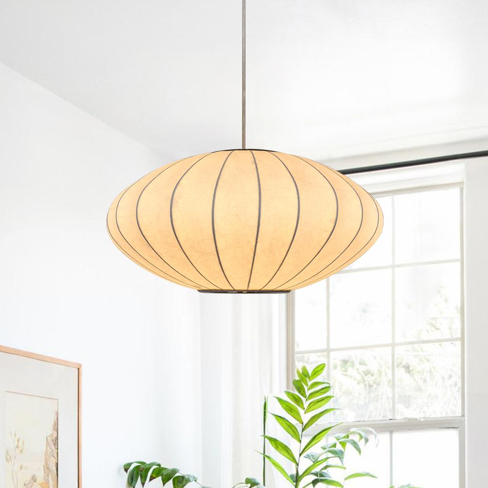 Elegant Modern White Silk Pendant Light Fixture for Contemporary Homes