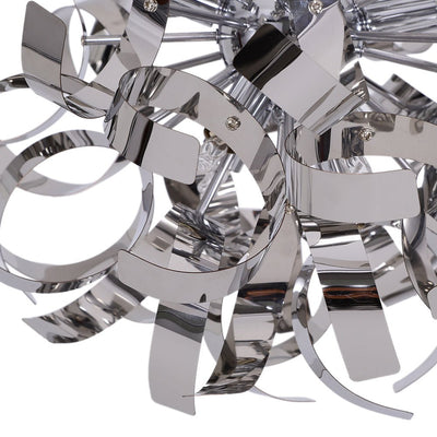 Unique Hydrangea Polished Chrome Ribbons Pendant Chandelier for Modern Interiors