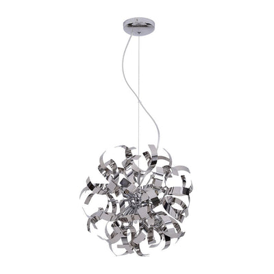 Unique Hydrangea Polished Chrome Ribbons Pendant Chandelier for Modern Interiors