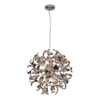 Unique Hydrangea Polished Chrome Ribbons Pendant Chandelier for Modern Interiors