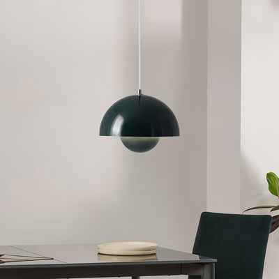 Sleek Contemporary Single Light Pendant, Adjustable Height, Metal Finish, E26 Base
