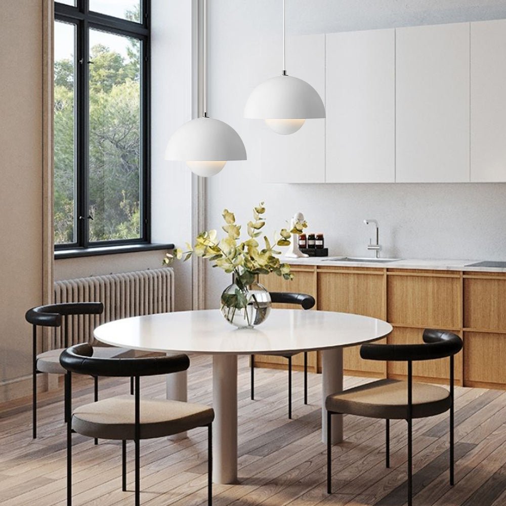 Sleek Contemporary Single Light Pendant, Adjustable Height, Metal Finish, E26 Base