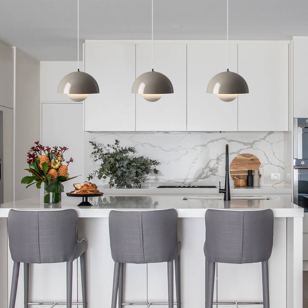 Sleek Contemporary Single Light Pendant, Adjustable Height, Metal Finish, E26 Base