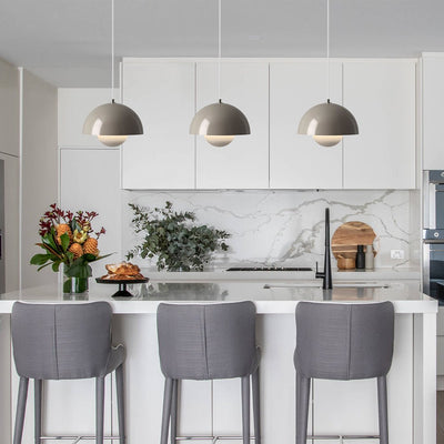 Sleek Contemporary Single Light Pendant, Adjustable Height, Metal Finish, E26 Base