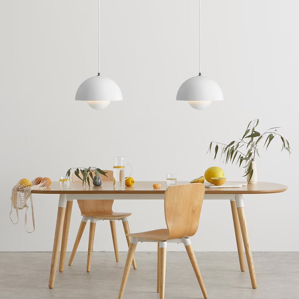 Sleek Contemporary Single Light Pendant, Adjustable Height, Metal Finish, E26 Base