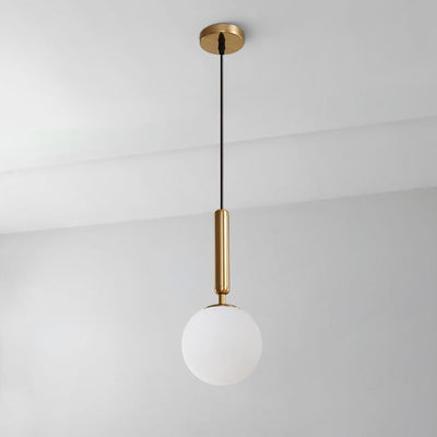 Sleek Contemporary Small Globe Pendant Light, Adjustable Cable, Metal Base, Dimmable G9