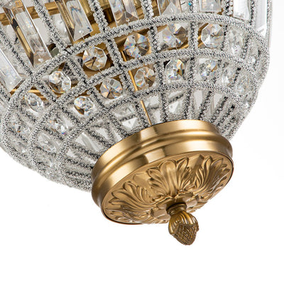 Antique Brass Crystal Empire Chandelier Elegant Pendant Light - 6/8 Bulbs