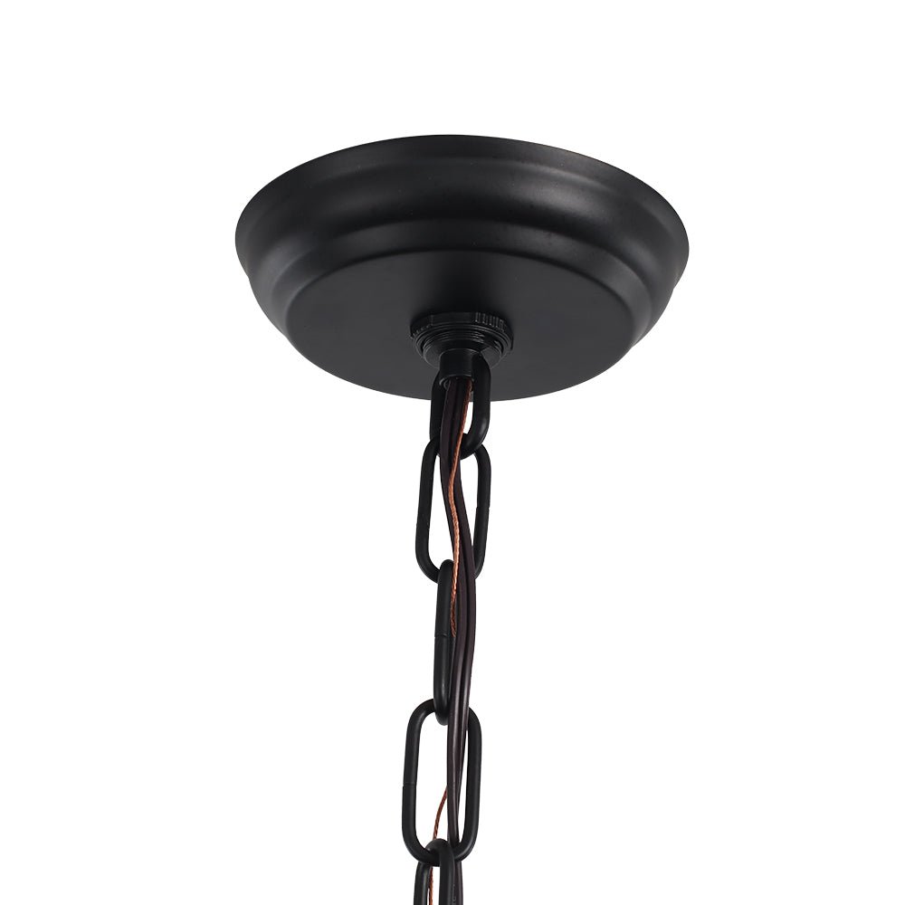 Farmhouse 4-Light Wood Drum Pendant Chandelier with Adjustable Chain