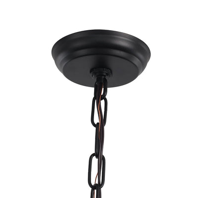 Farmhouse 4-Light Wood Drum Pendant Chandelier with Adjustable Chain