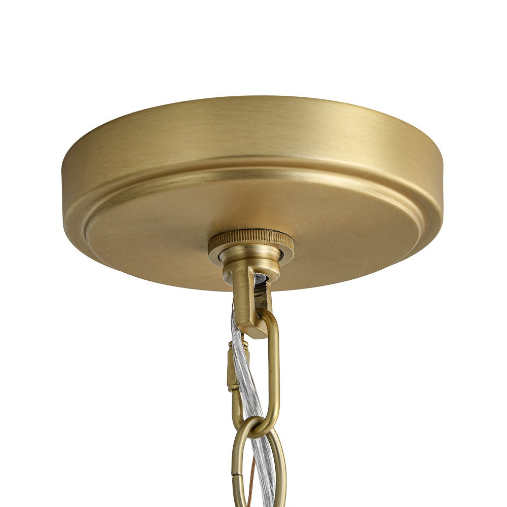 Elegant Ribbed Glass Globe Pendant Light, Brushed Brass Finish, Adjustable Height Fixture