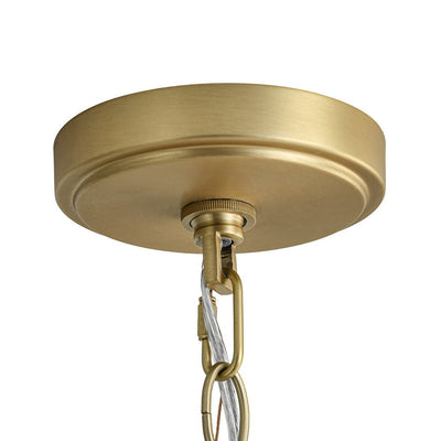 Elegant Ribbed Glass Globe Pendant Light, Brushed Brass Finish, Adjustable Height Fixture