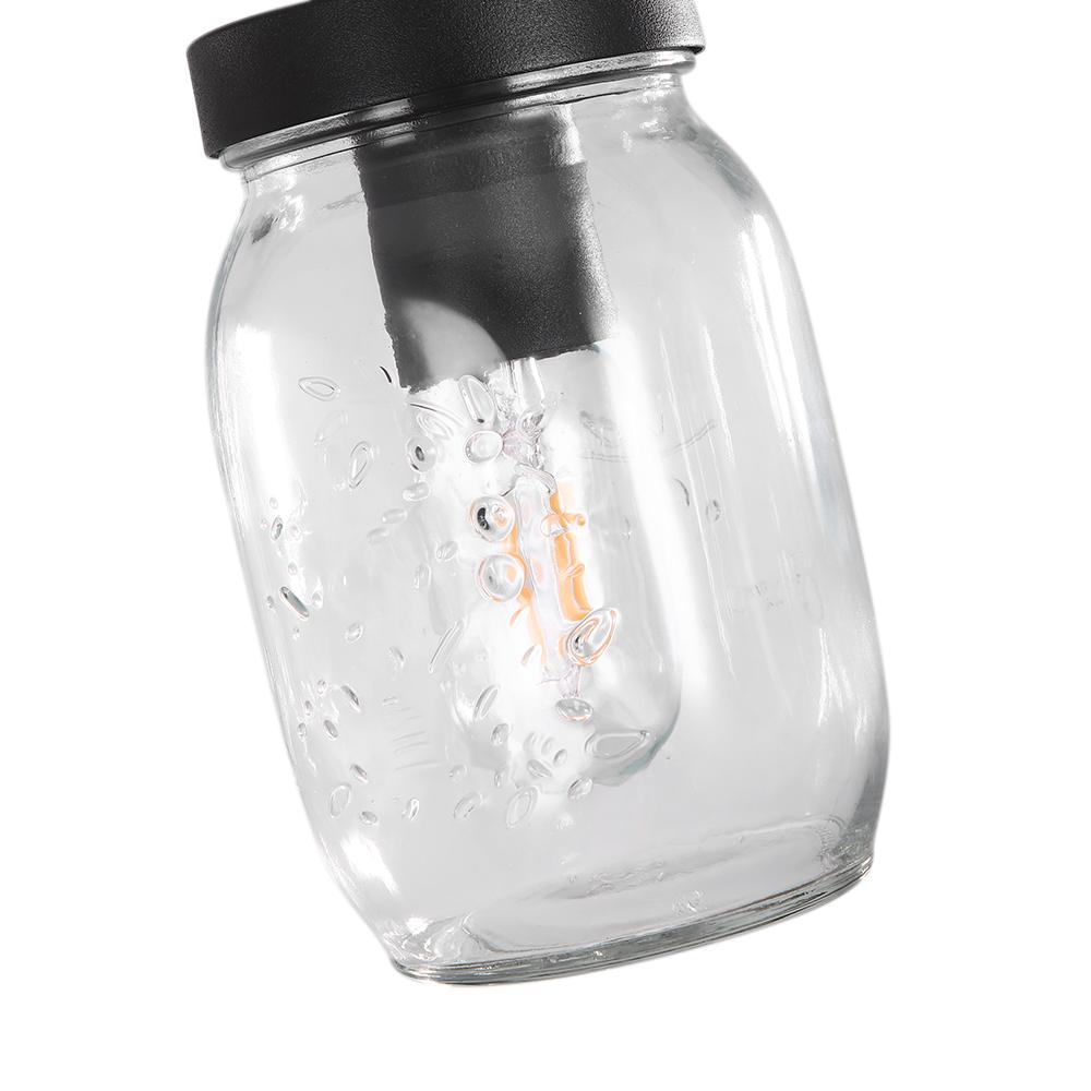 4-Light Glass Mason Jar Pendant, Adjustable Kitchen Island Lighting Fixture
