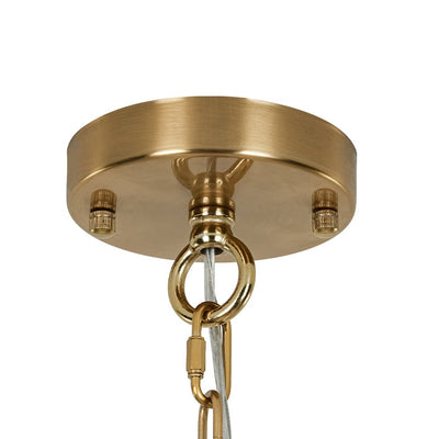 Elegant 5-Light Dimmable Crystal Drum Pendant with Brushed Brass Accents