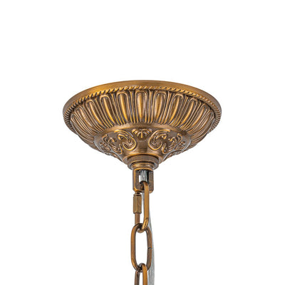 Elegant Faceted Crystal Globe Pendant Chandelier: Antique Brass, Entangled Beads, Dimmable