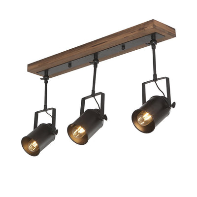 Industrial Black 3-Light Pendant Track Lighting for Kitchen Island Dining