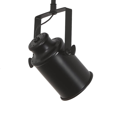 Modern Industrial 3-Light Black Metal Wood Pendant Track Lighting Fixture