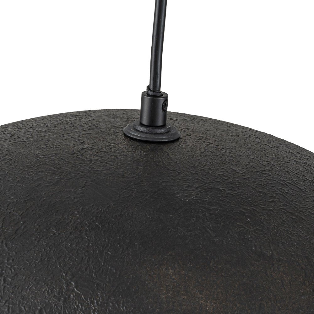 Industrial Antique Metal Dome Pendant Light, Black Finish, Gold Foil Interior
