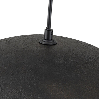 Industrial Antique Metal Dome Pendant Light, Black Finish, Gold Foil Interior