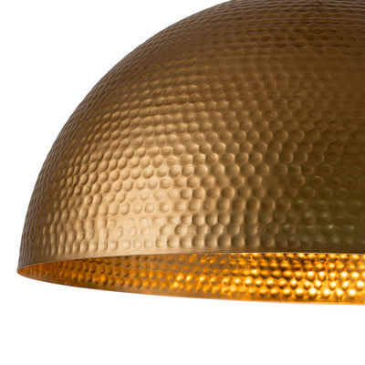 Industrial Hammered Metal Dome Pendant Light, Adjustable Height, Aged Brass, Silver Black