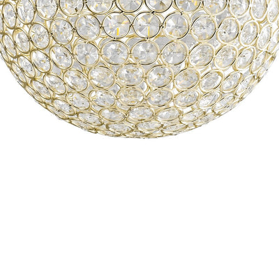 Luxury Polished Gold Crystal Orb Pendant Light, Single-Light, Adjustable Height, E26