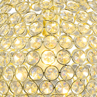 Luxury Polished Gold Crystal Orb Pendant Light, Single-Light, Adjustable Height, E26