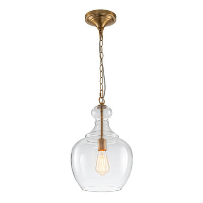 Mid-Century Sculptural Hand-Blown Glass Pendant Light - Dimmable Single-Light Chandelier