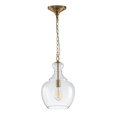 Mid-Century Sculptural Hand-Blown Glass Pendant Light, Dimmable, 1-Light Fixture