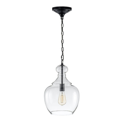 Mid-Century Sculptural Hand-Blown Glass Pendant Light - Dimmable Single-Light Chandelier