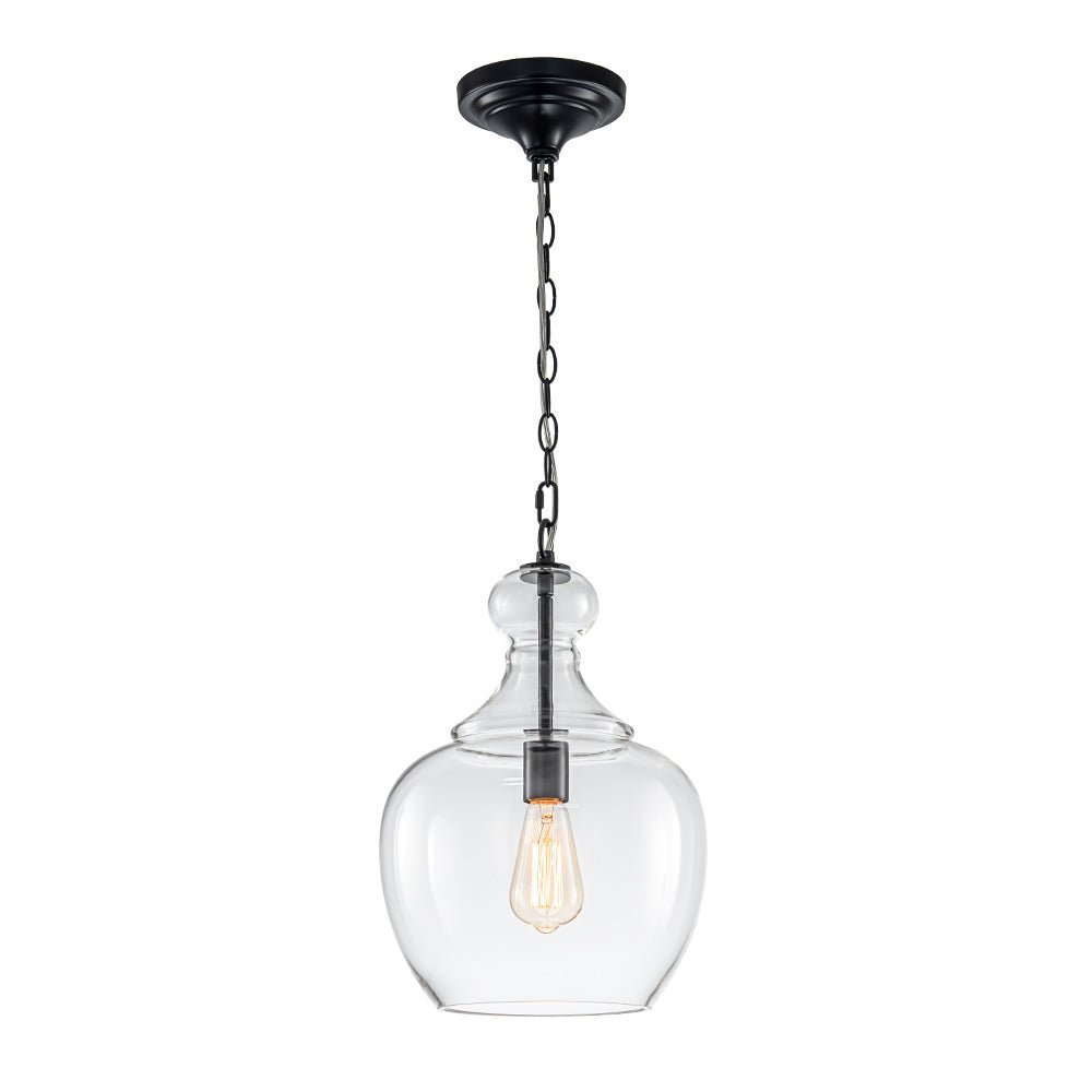 Mid-Century Sculptural Hand-Blown Glass Pendant Light, Dimmable, 1-Light Fixture