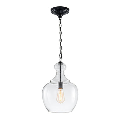 Mid-Century Sculptural Hand-Blown Glass Pendant Light, Dimmable, 1-Light Fixture