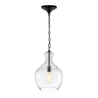 Mid-Century Sculptural Hand-Blown Glass Pendant Light, Dimmable, 1-Light Fixture