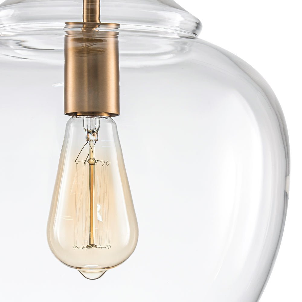 Mid-Century Sculptural Hand-Blown Glass Pendant Light, Dimmable, 1-Light Fixture