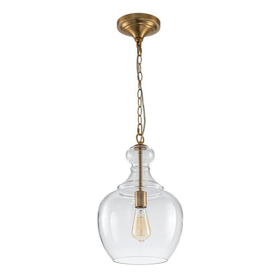 Mid-Century Sculptural Hand-Blown Glass Pendant Light, Dimmable, 1-Light Fixture